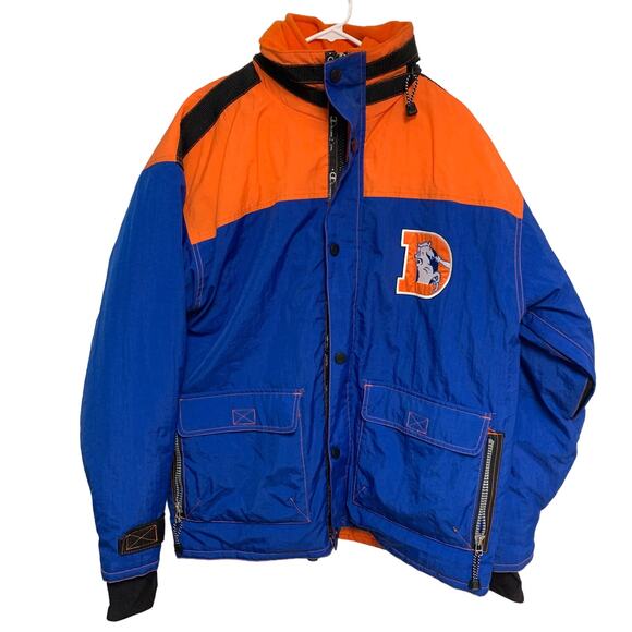 Champion Vintage 1990's NFL Denver Broncos Full Zip Puffy Jacket Size Large - Picture 1 of 7